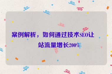 案例解析，如何通過(guò)技術(shù)SEO讓網(wǎng)站流量增長(zhǎng)200%