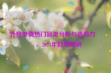 外貿(mào)電商熱門品類分析與選品方向，2024年趨勢預測