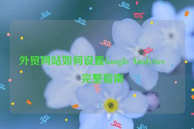 外貿(mào)網(wǎng)站如何設(shè)置Google Analytics，完整指南