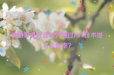 佛山家電行業(yè)如何通過PWA技術(shù)提升轉(zhuǎn)化率？