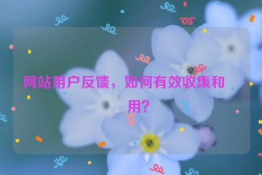 網(wǎng)站用戶反饋，如何有效收集和利用？