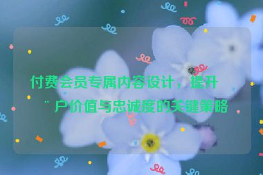 付費(fèi)會(huì)員專屬內(nèi)容設(shè)計(jì)，提升用戶價(jià)值與忠誠(chéng)度的關(guān)鍵策略