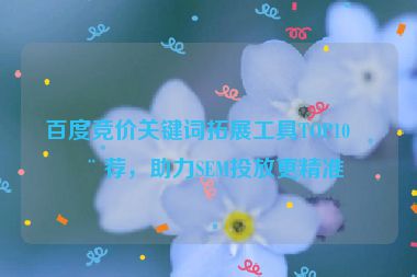 百度競價關鍵詞拓展工具TOP10推薦，助力SEM投放更精準
