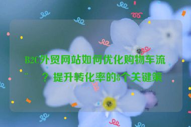 B2C外貿(mào)網(wǎng)站如何優(yōu)化購(gòu)物車流程？提升轉(zhuǎn)化率的8個(gè)關(guān)鍵策略