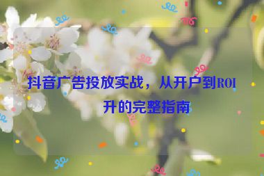 抖音廣告投放實戰(zhàn)，從開戶到ROI提升的完整指南