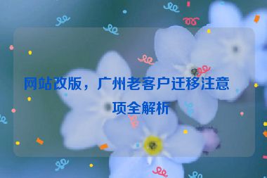 網(wǎng)站改版，廣州老客戶遷移注意事項全解析