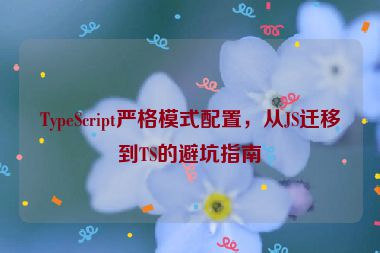 TypeScript嚴格模式配置，從JS遷移到TS的避坑指南