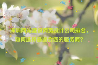 深圳網(wǎng)站建設(shè)網(wǎng)頁(yè)設(shè)計(jì)公司排名，如何選擇最適合您的服務(wù)商？