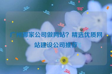 廣州哪家公司做網(wǎng)站？精選優(yōu)質(zhì)網(wǎng)站建設(shè)公司推薦