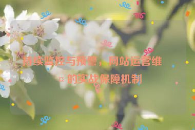 持續(xù)監(jiān)控與預(yù)警，網(wǎng)站運(yùn)營(yíng)維護(hù)的實(shí)戰(zhàn)保障機(jī)制