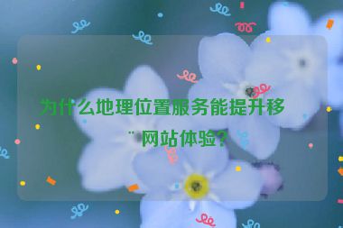 為什么地理位置服務(wù)能提升移動(dòng)網(wǎng)站體驗(yàn)？
