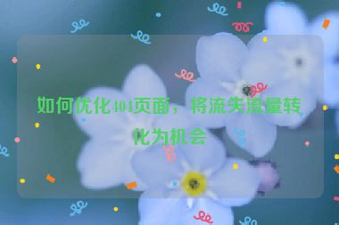 如何優(yōu)化404頁面，將流失流量轉(zhuǎn)化為機會