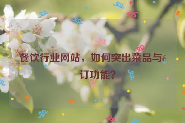 餐飲行業(yè)網(wǎng)站，如何突出菜品與預(yù)訂功能？