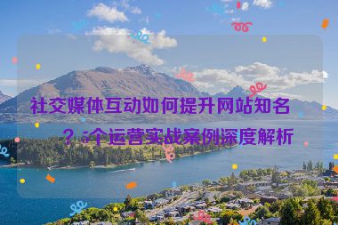 社交媒體互動(dòng)如何提升網(wǎng)站知名度？5個(gè)運(yùn)營實(shí)戰(zhàn)案例深度解析
