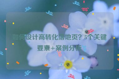 如何設(shè)計高轉(zhuǎn)化落地頁？5個關(guān)鍵要素+案例分析