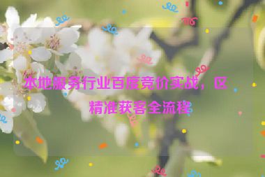 本地服務行業(yè)百度競價實戰(zhàn)，區(qū)域精準獲客全流程