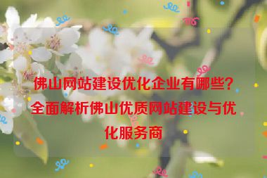 佛山網(wǎng)站建設(shè)優(yōu)化企業(yè)有哪些？全面解析佛山優(yōu)質(zhì)網(wǎng)站建設(shè)與優(yōu)化服務(wù)商