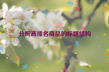 分析高排名商品的標(biāo)題結(jié)構(gòu)