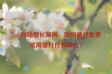 SaaS網(wǎng)站增長案例，如何通過免費試用提升付費轉(zhuǎn)化？