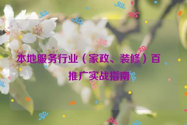 本地服務(wù)行業(yè)（家政、裝修）百度推廣實(shí)戰(zhàn)指南
