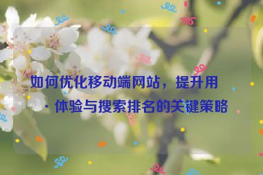 如何優(yōu)化移動端網(wǎng)站，提升用戶體驗(yàn)與搜索排名的關(guān)鍵策略