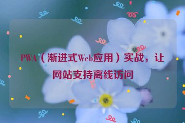 PWA（漸進(jìn)式Web應(yīng)用）實(shí)戰(zhàn)，讓網(wǎng)站支持離線(xiàn)訪(fǎng)問(wèn)