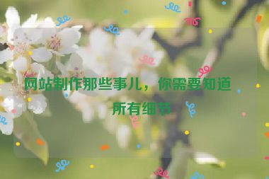 網(wǎng)站制作那些事兒，你需要知道的所有細(xì)節(jié)