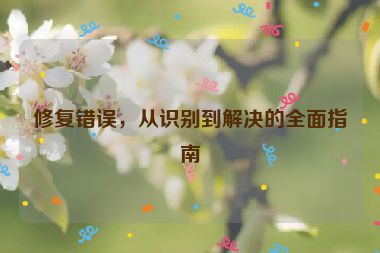 修復(fù)錯誤，從識別到解決的全面指南