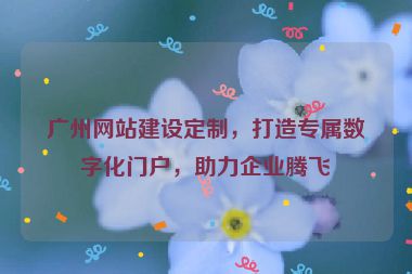 廣州網(wǎng)站建設(shè)定制，打造專屬數(shù)字化門戶，助力企業(yè)騰飛