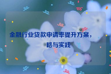 金融行業(yè)貸款申請(qǐng)率提升方案，策略與實(shí)踐