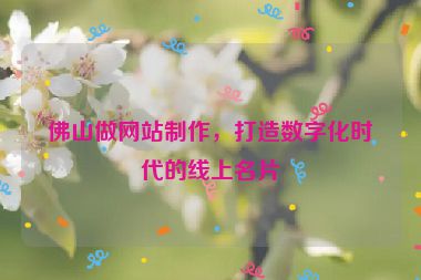 佛山做網(wǎng)站制作，打造數(shù)字化時(shí)代的線上名片