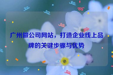 廣州做公司網(wǎng)站，打造企業(yè)線上品牌的關(guān)鍵步驟與優(yōu)勢