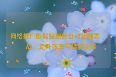 網(wǎng)絡推廣數(shù)據(jù)監(jiān)控的自動化報表實戰(zhàn)，提升效率與精準決策