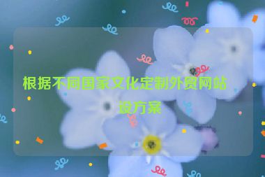 根據(jù)不同國(guó)家文化定制外貿(mào)網(wǎng)站建設(shè)方案