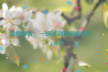 案例解析，一場(chǎng)活動(dòng)如何做到千萬(wàn)GMV？