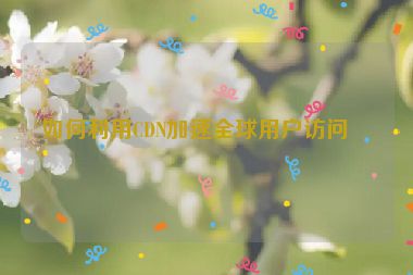 如何利用CDN加速全球用戶訪問？