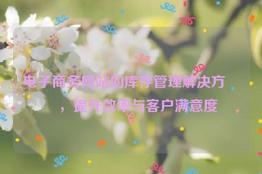 電子商務網(wǎng)站的庫存管理解決方案，提升效率與客戶滿意度