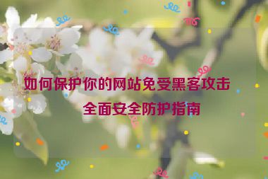 如何保護(hù)你的網(wǎng)站免受黑客攻擊？全面安全防護(hù)指南