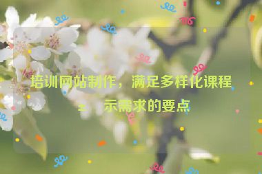 培訓(xùn)網(wǎng)站制作，滿足多樣化課程展示需求的要點(diǎn)