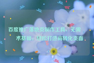 百度推廣落地頁制作工具，無需技術(shù)基礎(chǔ)，輕松打造高轉(zhuǎn)化頁面