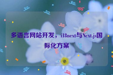 多語(yǔ)言網(wǎng)站開(kāi)發(fā)，i18next與Next.js國(guó)際化方案