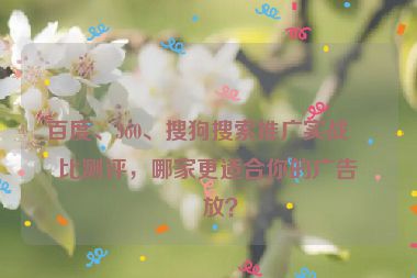 百度、360、搜狗搜索推廣實(shí)戰(zhàn)對(duì)比測(cè)評(píng)，哪家更適合你的廣告投放？