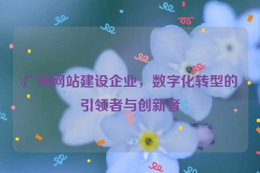 廣州網(wǎng)站建設企業(yè)，數(shù)字化轉型的引領者與創(chuàng)新者