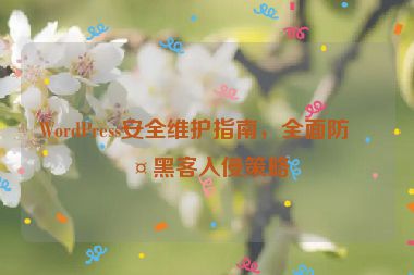 WordPress安全維護(hù)指南，全面防護(hù)黑客入侵策略