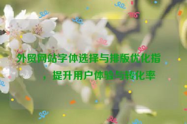 外貿(mào)網(wǎng)站字體選擇與排版優(yōu)化指南，提升用戶體驗(yàn)與轉(zhuǎn)化率