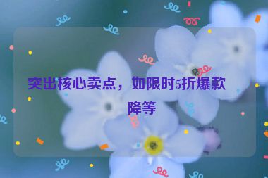 突出核心賣點(diǎn)，如限時(shí)5折爆款直降等