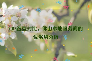 CDN選型對(duì)比，佛山本地服務(wù)商的優(yōu)劣勢(shì)分析
