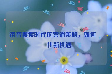 語音搜索時代的營銷策略，如何抓住新機遇