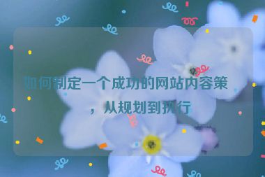 如何制定一個成功的網站內容策略，從規(guī)劃到執(zhí)行