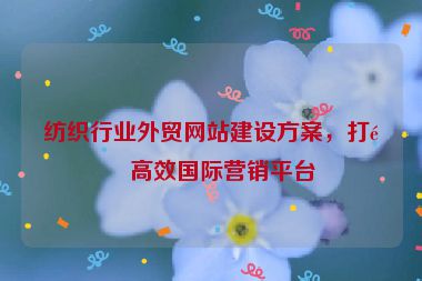 紡織行業(yè)外貿網站建設方案，打造高效國際營銷平臺